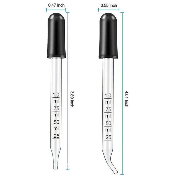 DROPPING PIPETTE WITH GRADUATION CURVED TYPE BLACK RUBBER - Image 2