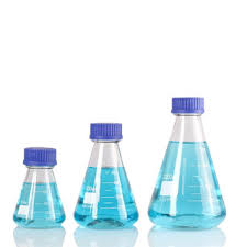 ERLENMEYER FLASK BOROSILCATE WITH BLUE SCREW CAP