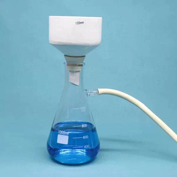 FILTRATION ASSEMBLY COMPLETE SET PORCELAIN BUCHNER FUNNEL WITH FILTER PAPAER AND MANUAL PUMP - Image 3