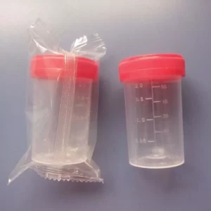 SAMPLE PLASTIC CONTAINER RED CAP