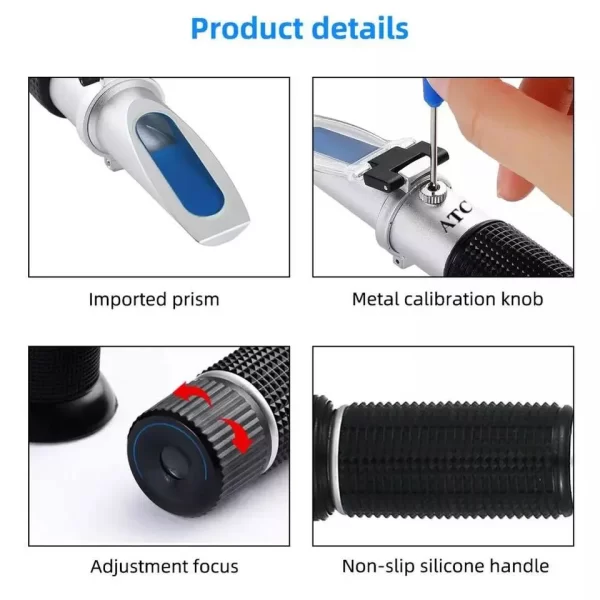 REFRACTOMETER HAND HELD BRIX REFRACTOMETER FOR SUGAR BEER BRIX TEST OPTICAL 0-32% BRIX ATC - Image 3