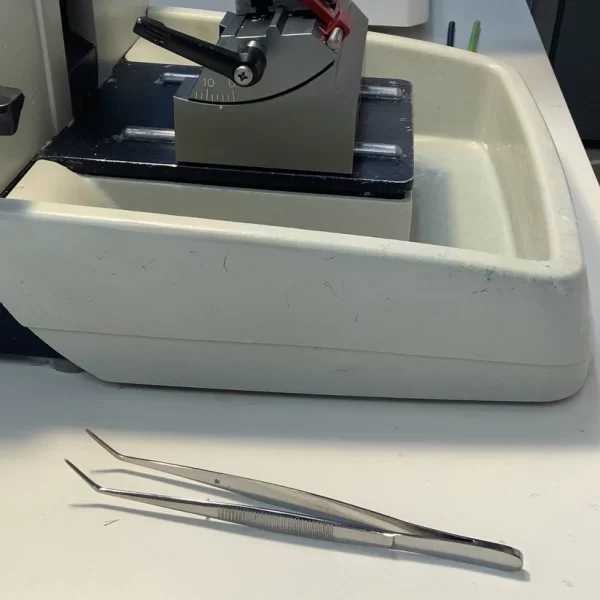 FORCEPS,WITH CURVED TIPS