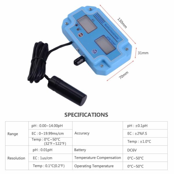 WATER QUALITY TESTER PH-2981 DIGITAL PH  LED AND EC METER 2 IN 1
