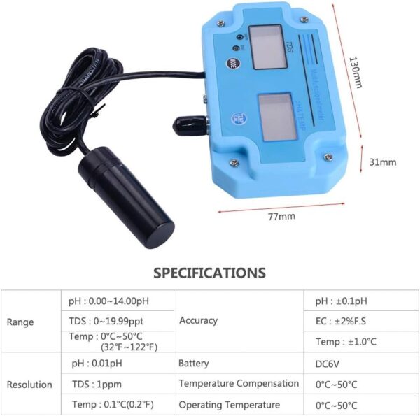 WATER QUALITY TESTER PH-2983 DIGITAL PH  LED AND TDS METER 2 IN 1 - Image 3
