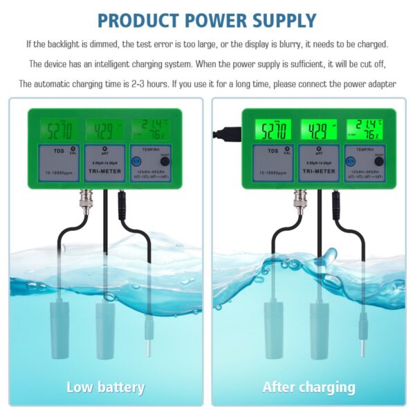 WATER QUALITY TESTER PH/EC-213 3 IN 1 WATER QUALITY TESTER - Image 3
