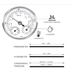 ANEROID BAROMETER WITH TEMP AND HYGROMETER - Image 3