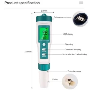 "PEN TYPE PH METER - 7 IN 1 TDS/EC//PH/SALT/S.G/ORP/TEMP "