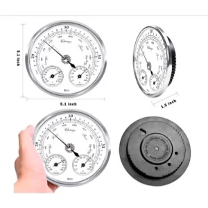 ANEROID BAROMETER WITH TEMP AND HYGROMETER - Image 2