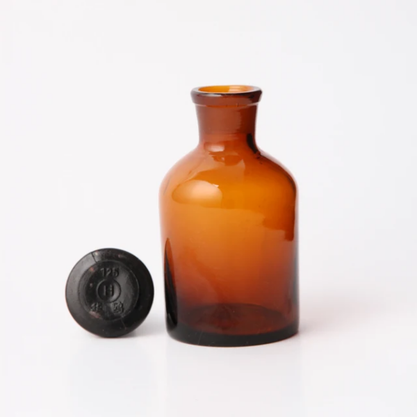 REAGENT BOTTLE NARROW MOUTH GLASS COVER  ( AMBER ) - Image 2