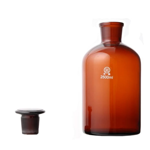 REAGENT BOTTLE NARROW MOUTH GLASS COVER  ( AMBER ) - Image 3