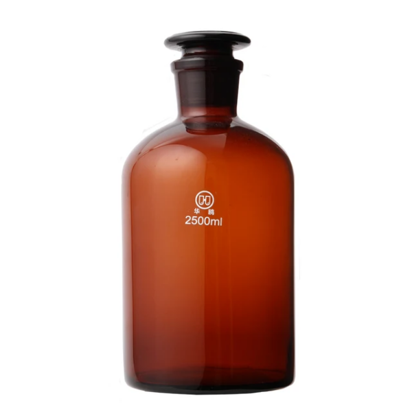 REAGENT BOTTLE NARROW MOUTH GLASS COVER  ( AMBER )