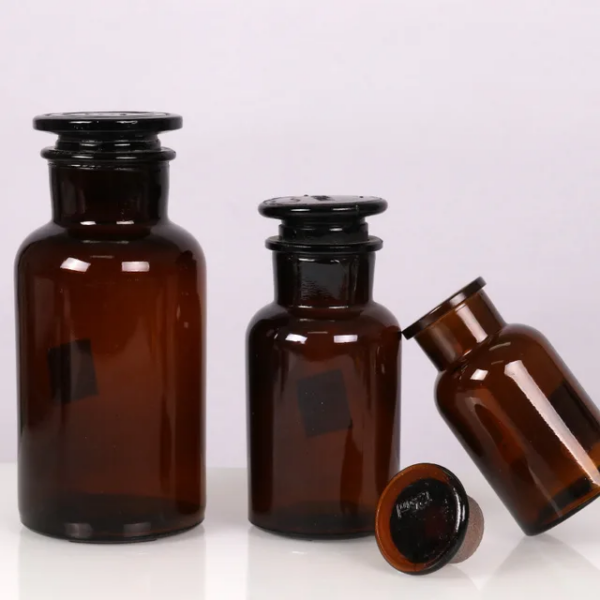 REAGENT BOTTLE WIDE MOUTH GLASS COVER  ( AMBER ) - Image 3