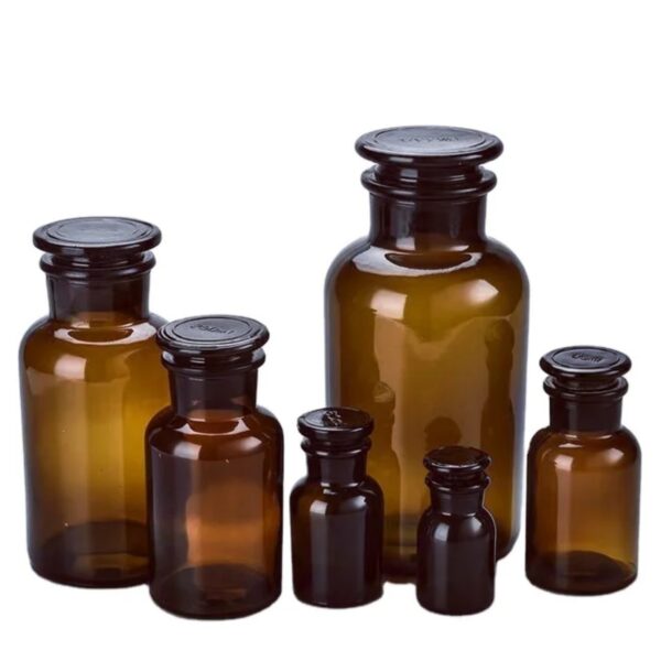 REAGENT BOTTLE WIDE MOUTH GLASS COVER  ( AMBER ) - Image 3