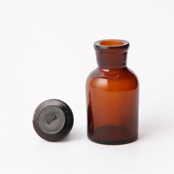 REAGENT BOTTLE WIDE MOUTH GLASS COVER  ( AMBER ) - Image 2