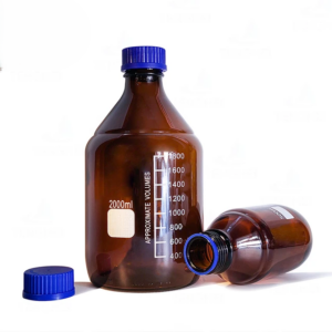 REAGENT BOTTLE WITH BLUE SCREW CAP ( AMBER )