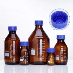 REAGENT BOTTLE WITH BLUE SCREW CAP ( AMBER )