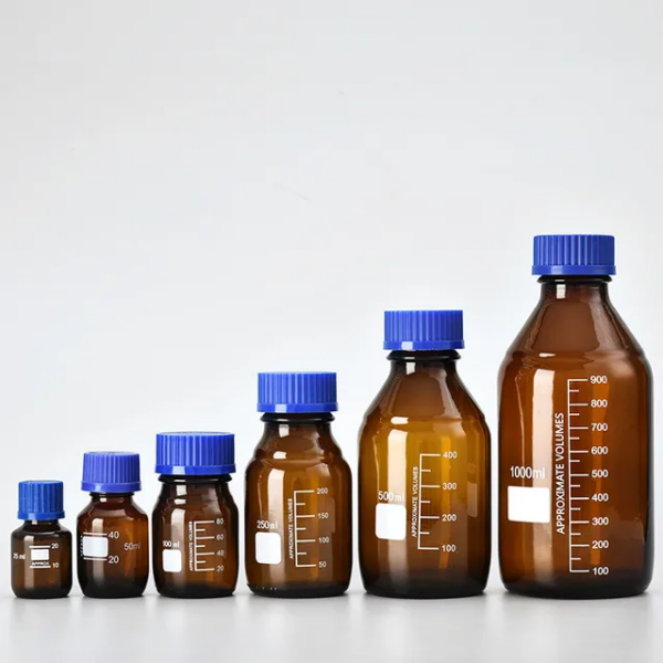 REAGENT BOTTLE WITH BLUE SCREW CAP ( AMBER ) - Image 2
