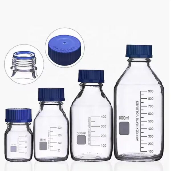 REAGENT BOTTLE WITH BLUE SCREW CAP ( CLEAR )