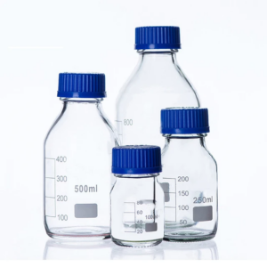 REAGENT BOTTLE WITH BLUE SCREW CAP ( CLEAR )