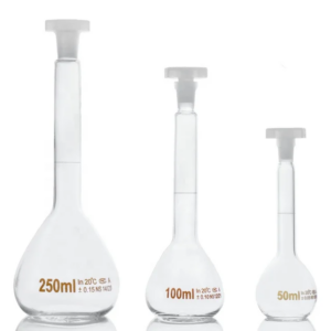 VOLUMETRIC FLASK  WITH PLASTIC STOPPER ( CLEAR )