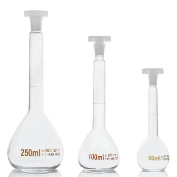 VOLUMETRIC FLASK  WITH PLASTIC STOPPER ( CLEAR ) - Image 2