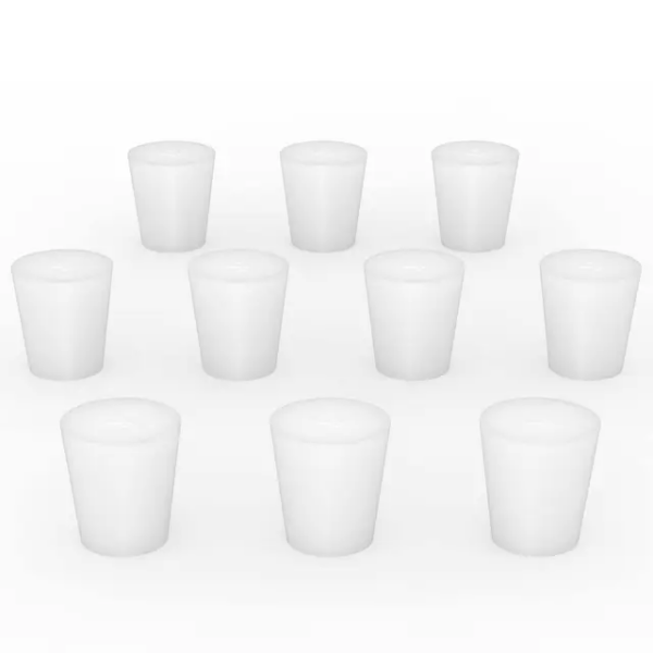 RUBBER STOPPER SOLID WHITE SHORT LENGTH
