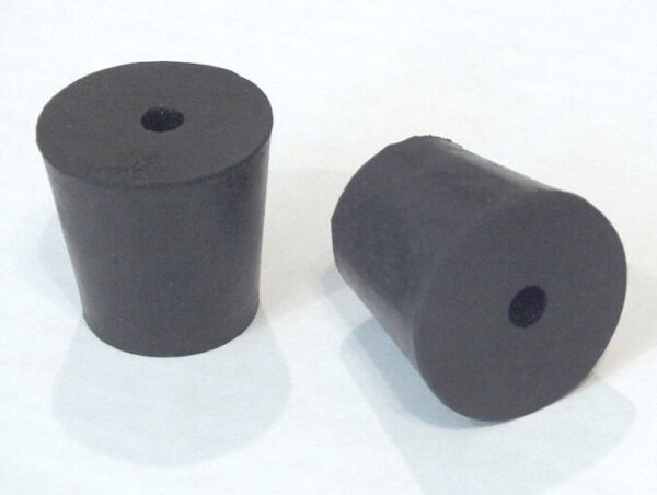 RUBBER STOPPER BLACK, ONE HOLE