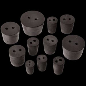 RUBBER STOPPER BLACK, TWO HOLES